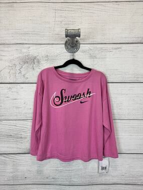 Nike Girl's Pink "Swoosh" Graphic Long Sleeve Tee Size 6X